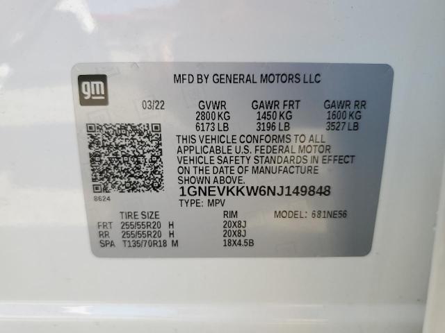 Photo 12 VIN: 1GNEVKKW6NJ149848 - CHEVROLET TRAVERSE P 