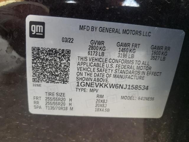 Photo 12 VIN: 1GNEVKKW6NJ158534 - CHEVROLET TRAVERSE 