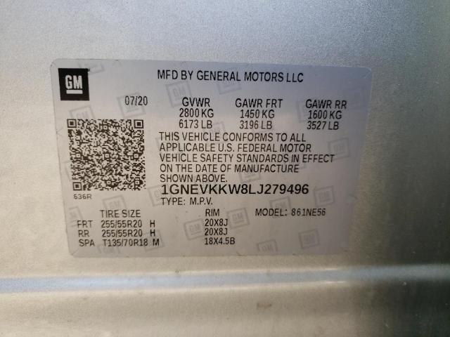 Photo 9 VIN: 1GNEVKKW8LJ279496 - CHEVROLET TRAVERSE P 