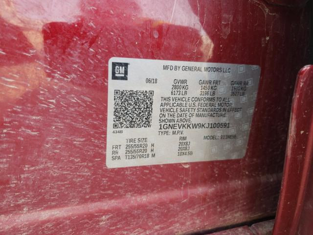 Photo 9 VIN: 1GNEVKKW9KJ100591 - CHEVROLET TRAVERSE P 