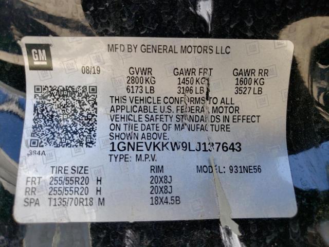 Photo 13 VIN: 1GNEVKKW9LJ137643 - CHEVROLET TRAVERSE 