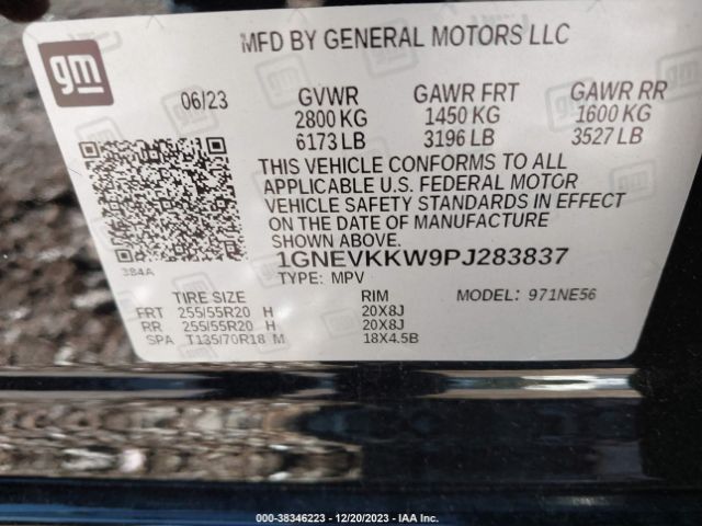 Photo 8 VIN: 1GNEVKKW9PJ283837 - CHEVROLET TRAVERSE 