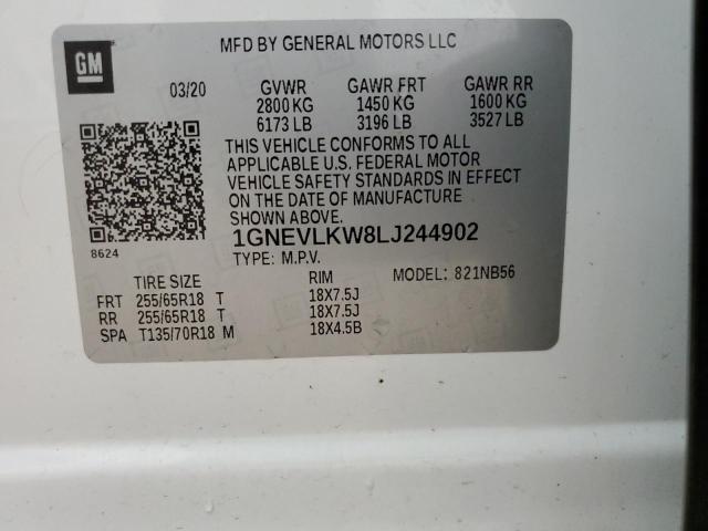 Photo 13 VIN: 1GNEVLKW8LJ244902 - CHEVROLET TRAVERSE 