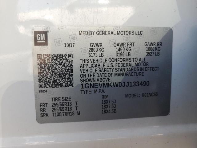 Photo 12 VIN: 1GNEVMKW0JJ133490 - CHEVROLET TRAVERSE 