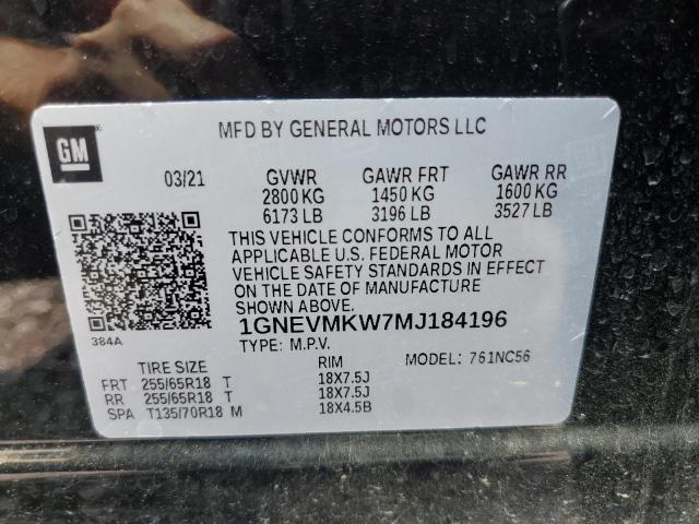 Photo 12 VIN: 1GNEVMKW7MJ184196 - CHEVROLET TRAVERSE L 