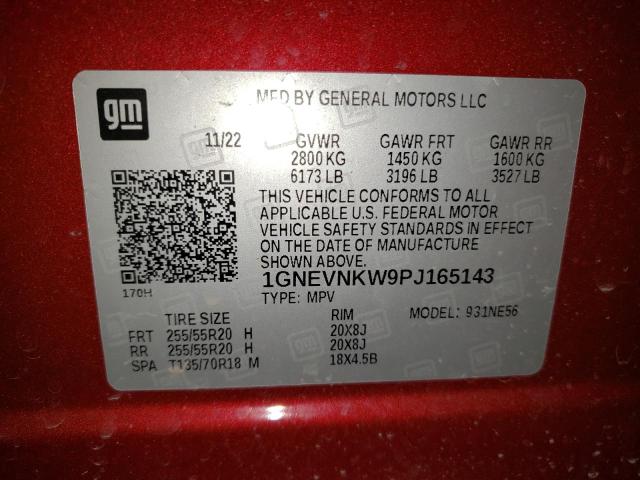 Photo 11 VIN: 1GNEVNKW9PJ165143 - CHEVROLET TRAVERSE 