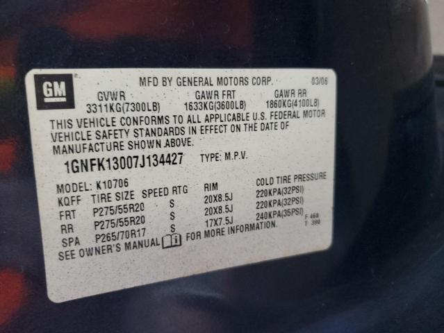 Photo 12 VIN: 1GNFK13007J134427 - CHEVROLET TAHOE K150 