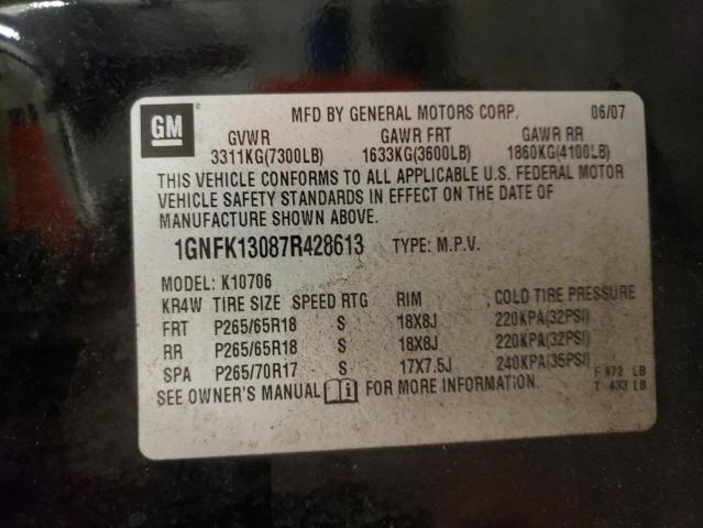 Photo 12 VIN: 1GNFK13087R428613 - CHEVROLET TAHOE 