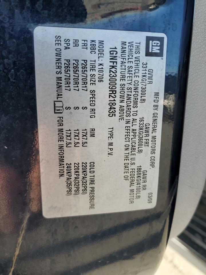 Photo 11 VIN: 1GNFK23009R218435 - CHEVROLET TAHOE 
