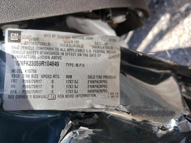 Photo 9 VIN: 1GNFK23059R104849 - CHEVROLET TAHOE K150 