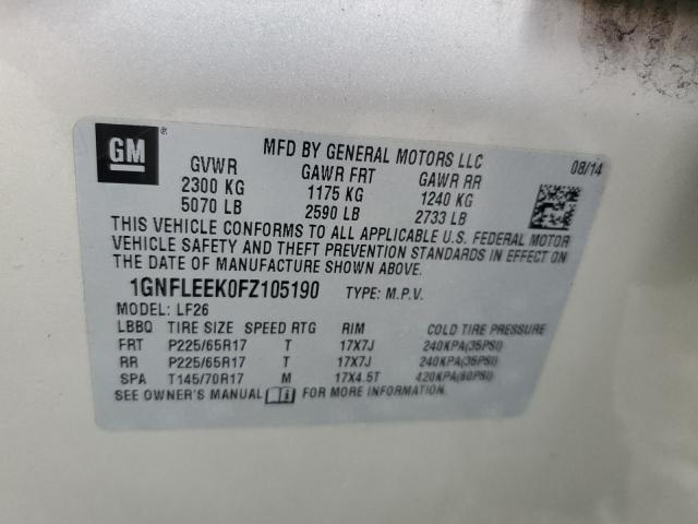 Photo 12 VIN: 1GNFLEEK0FZ105190 - CHEVROLET EQUINOX LS 