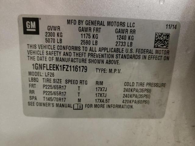 Photo 11 VIN: 1GNFLEEK1FZ116179 - CHEVROLET EQUINOX 