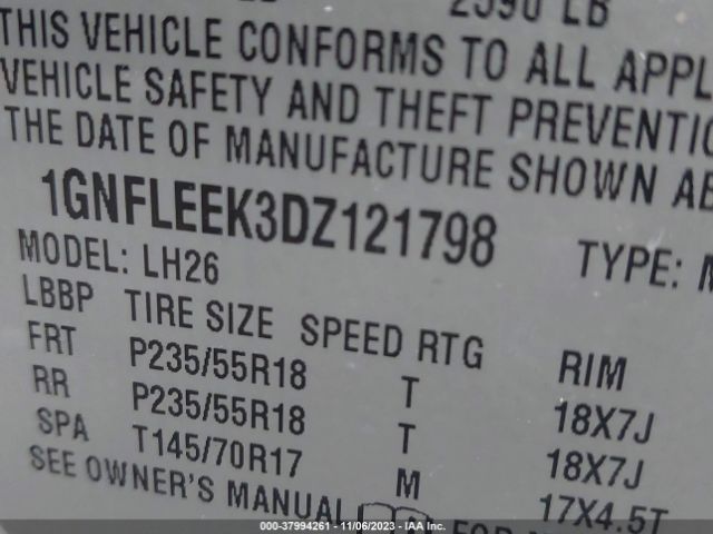 Photo 8 VIN: 1GNFLEEK3DZ121798 - CHEVROLET EQUINOX 