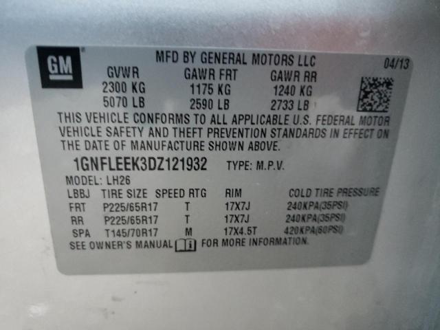 Photo 9 VIN: 1GNFLEEK3DZ121932 - CHEVROLET EQUINOX LT 