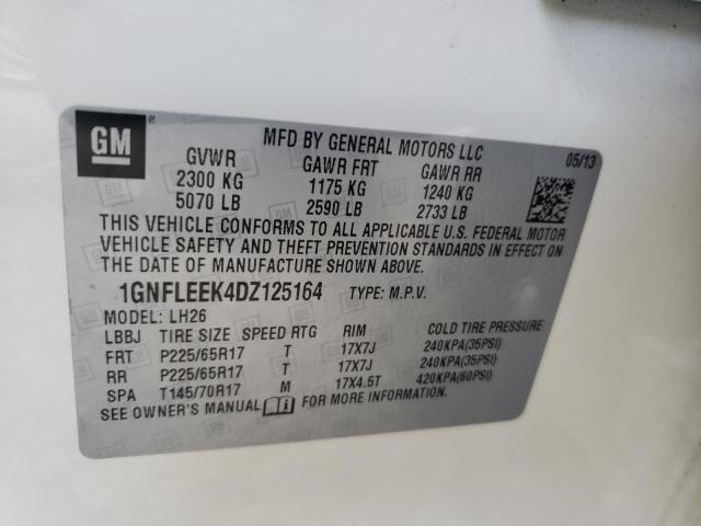 Photo 9 VIN: 1GNFLEEK4DZ125164 - CHEVROLET EQUINOX LT 