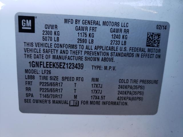 Photo 9 VIN: 1GNFLEEK5EZ123439 - CHEVROLET EQUINOX LS 