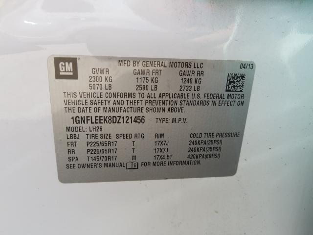 Photo 9 VIN: 1GNFLEEK8DZ121456 - CHEVROLET EQUINOX LT 