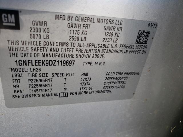 Photo 9 VIN: 1GNFLEEK9DZ119697 - CHEVROLET EQUINOX LT 