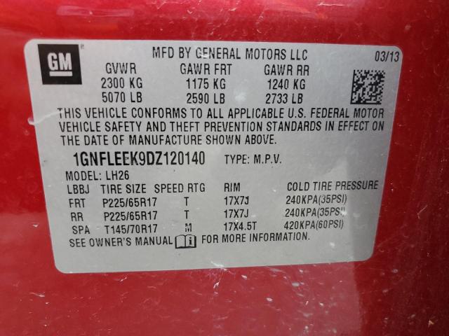 Photo 12 VIN: 1GNFLEEK9DZ120140 - CHEVROLET EQUINOX LT 