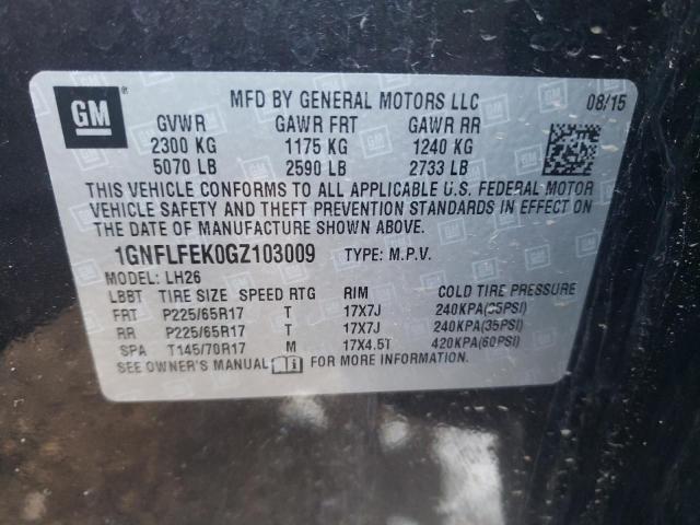 Photo 9 VIN: 1GNFLFEK0GZ103009 - CHEVROLET EQUINOX LT 