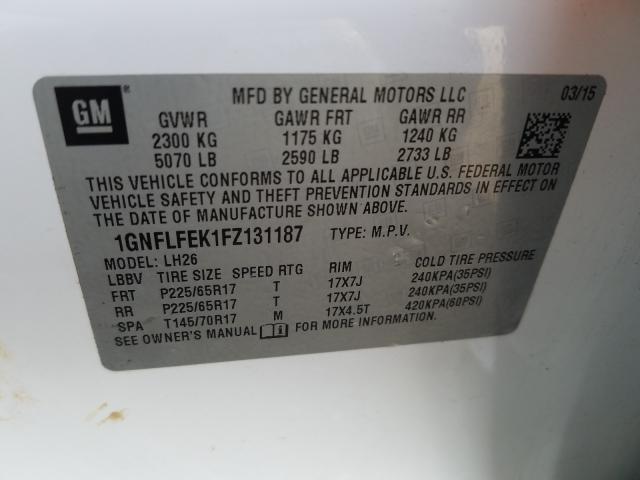 Photo 9 VIN: 1GNFLFEK1FZ131187 - CHEVROLET EQUINOX LT 