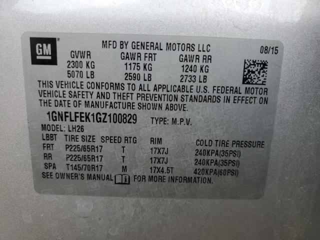 Photo 12 VIN: 1GNFLFEK1GZ100829 - CHEVROLET EQUINOX LT 