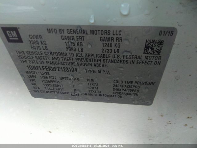 Photo 8 VIN: 1GNFLFEK2FZ123194 - CHEVROLET EQUINOX 