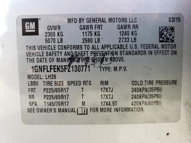 Photo 12 VIN: 1GNFLFEK5FZ130771 - CHEVROLET EQUINOX 