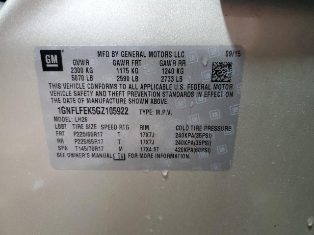 Photo 12 VIN: 1GNFLFEK5GZ105922 - CHEVROLET EQUINOX LT 