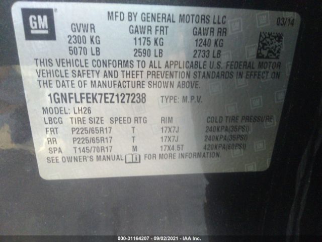 Photo 8 VIN: 1GNFLFEK7EZ127238 - CHEVROLET EQUINOX 