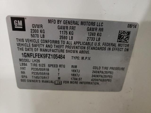 Photo 9 VIN: 1GNFLFEK9FZ105484 - CHEVROLET EQUINOX LT 