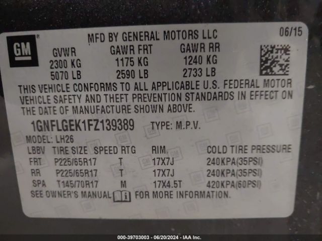 Photo 8 VIN: 1GNFLGEK1FZ139389 - CHEVROLET EQUINOX 