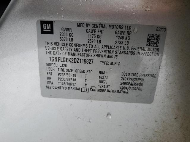 Photo 11 VIN: 1GNFLGEK2DZ119827 - CHEVROLET EQUINOX 