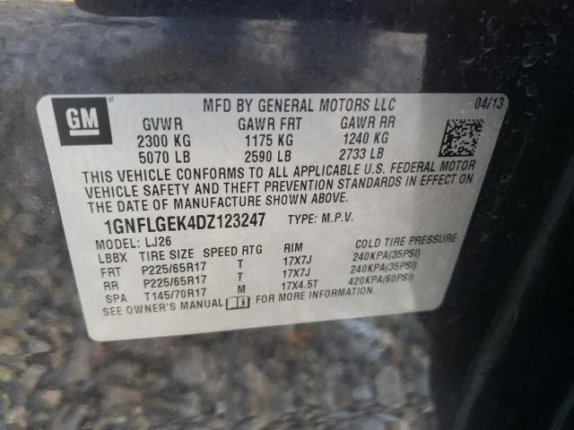 Photo 9 VIN: 1GNFLGEK4DZ123247 - CHEVROLET EQUINOX LT 