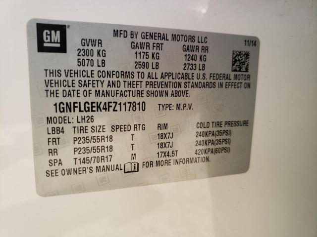 Photo 13 VIN: 1GNFLGEK4FZ117810 - CHEVROLET EQUINOX LT 