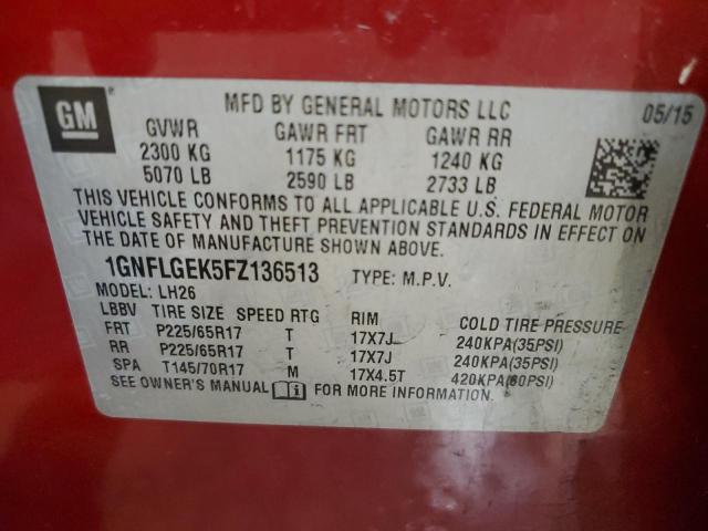 Photo 11 VIN: 1GNFLGEK5FZ136513 - CHEVROLET EQUINOX LT 