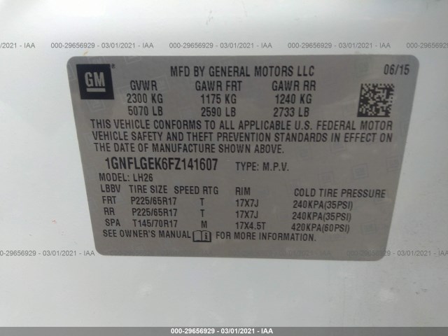 Photo 8 VIN: 1GNFLGEK6FZ141607 - CHEVROLET EQUINOX 