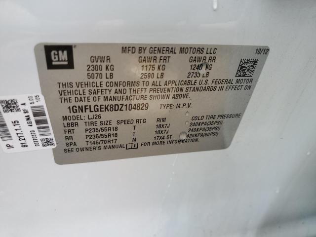 Photo 12 VIN: 1GNFLGEK8DZ104829 - CHEVROLET EQUINOX LT 