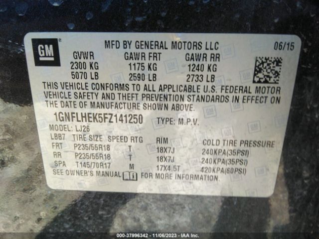 Photo 8 VIN: 1GNFLHEK5FZ141250 - CHEVROLET EQUINOX 