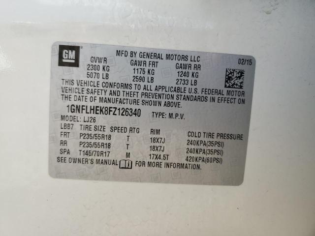 Photo 12 VIN: 1GNFLHEK8FZ126340 - CHEVROLET EQUINOX LT 