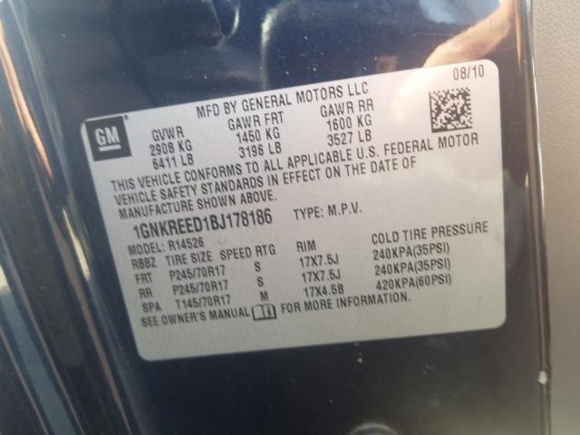 Photo 9 VIN: 1GNKREED1BJ178186 - CHEVROLET TRAVERSE L 