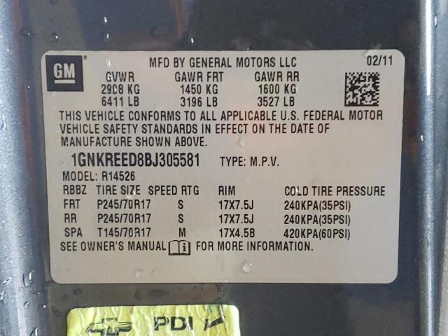 Photo 12 VIN: 1GNKREED8BJ305581 - CHEVROLET TRAVERSE L 