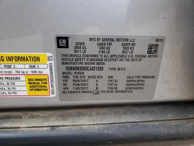 Photo 9 VIN: 1GNKREED9CJ421339 - CHEVROLET TRAVERSE L 