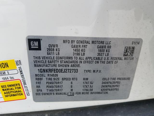 Photo 9 VIN: 1GNKRFED0EJ272733 - CHEVROLET TRAVERSE L 