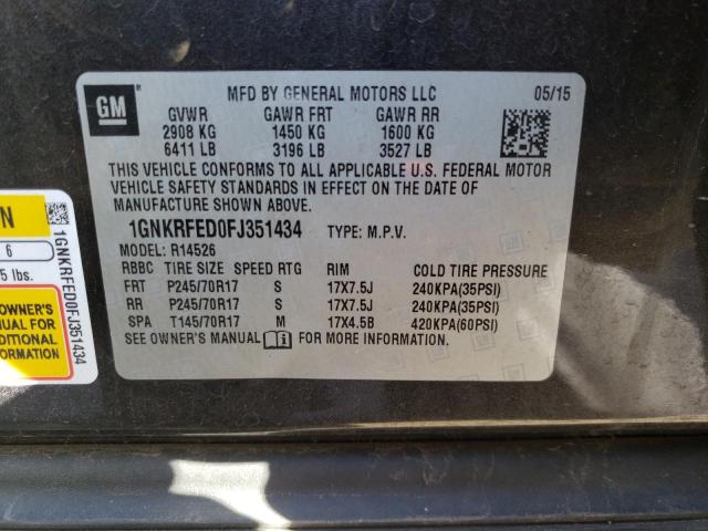 Photo 9 VIN: 1GNKRFED0FJ351434 - CHEVROLET TRAVERSE L 