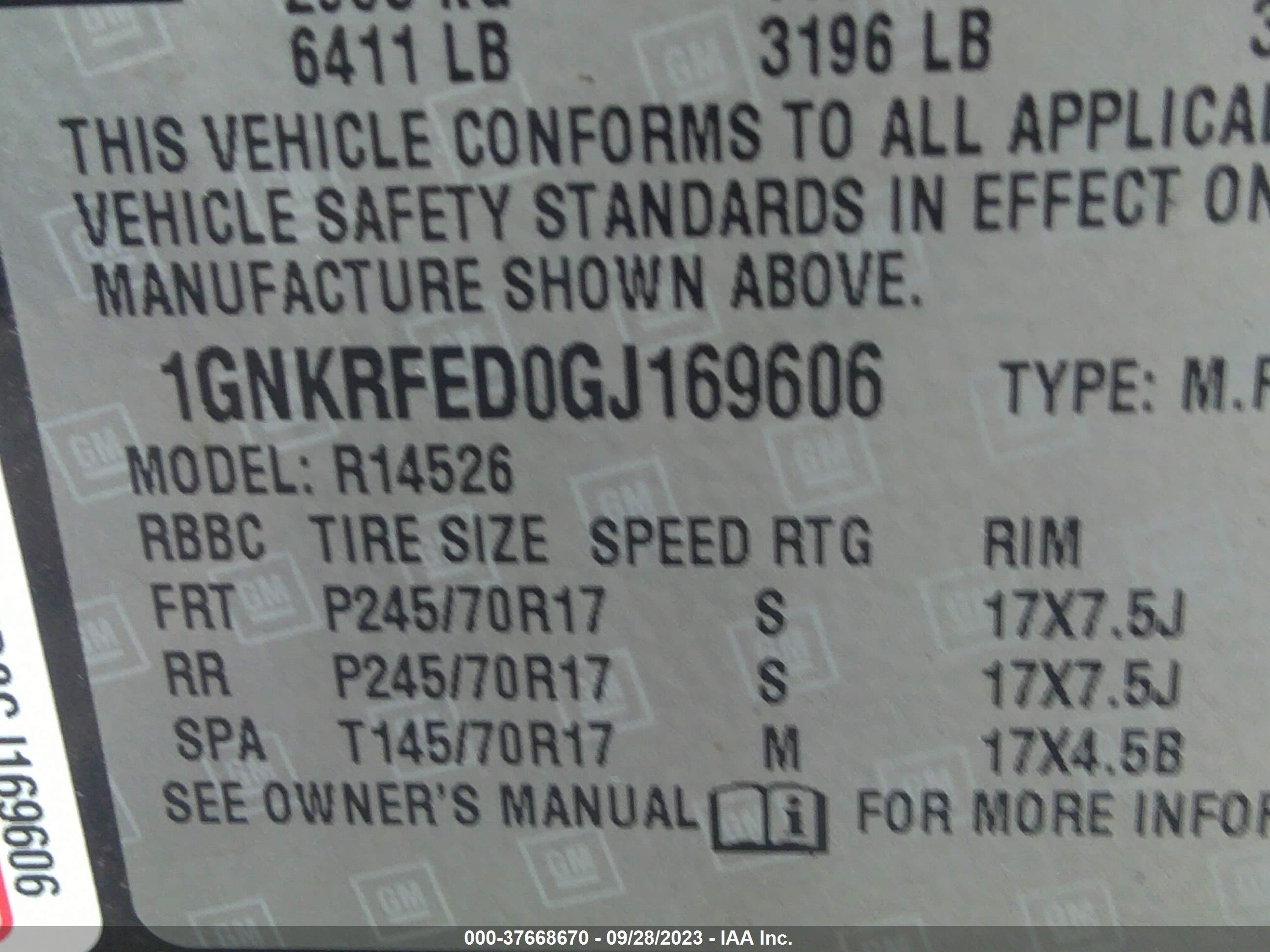 Photo 8 VIN: 1GNKRFED0GJ169606 - CHEVROLET TRAVERSE 