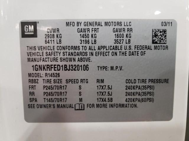 Photo 9 VIN: 1GNKRFED1BJ320106 - CHEVROLET TRAVERSE L 