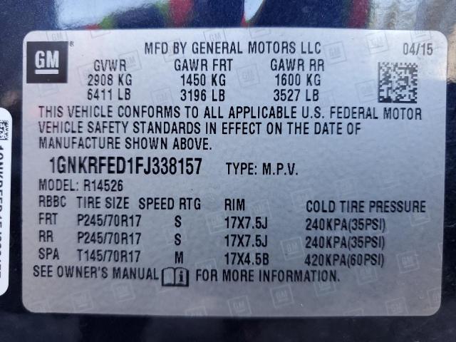 Photo 13 VIN: 1GNKRFED1FJ338157 - CHEVROLET TRAVERSE L 