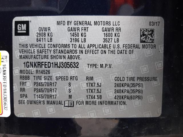 Photo 9 VIN: 1GNKRFED1HJ305632 - CHEVROLET TRAVERSE L 