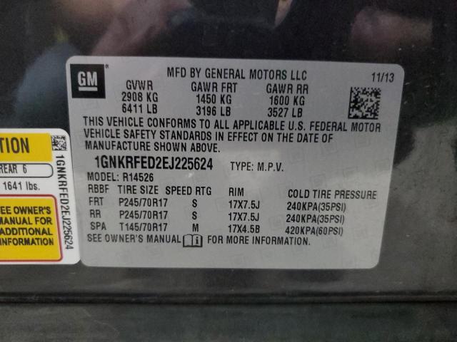 Photo 12 VIN: 1GNKRFED2EJ225624 - CHEVROLET TRAVERSE L 